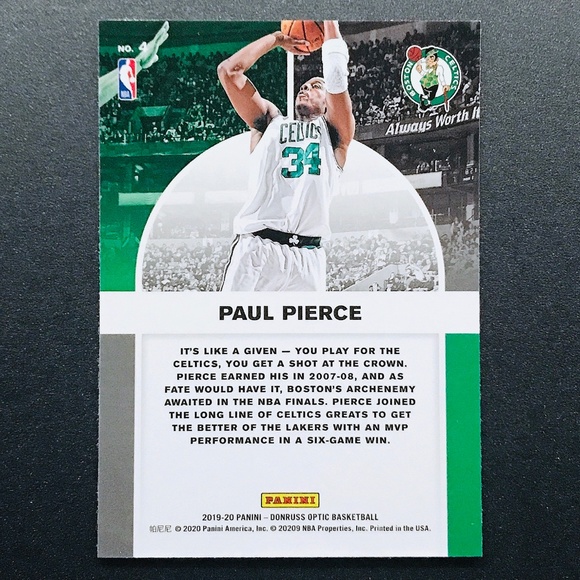 Paul Pierce - 2019-20 Donruss Optic Winner Stays #4 - Picture 2 of 2